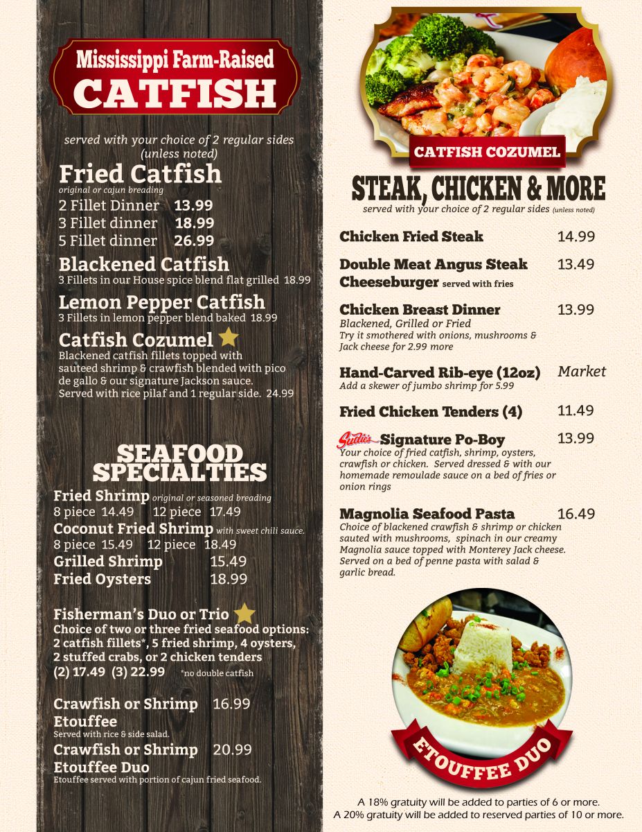 grand garden atascocita menu on Sudie S Catfish House